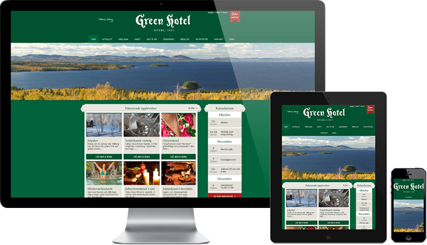 Green Hotels hemsida och design av Panang Kommunikationsbyrå