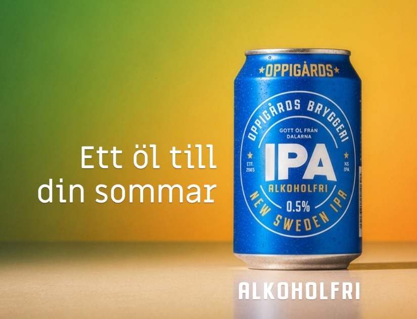 En bild på Oppigårds New Sweden IPA från kampanjen 