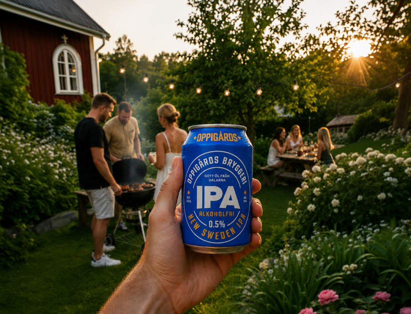 En stillbild från kampanjfilm för Oppigårds New Sweden IPA